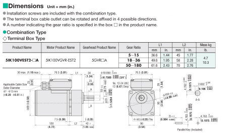 5IK100VEST2-6A - Dimensions