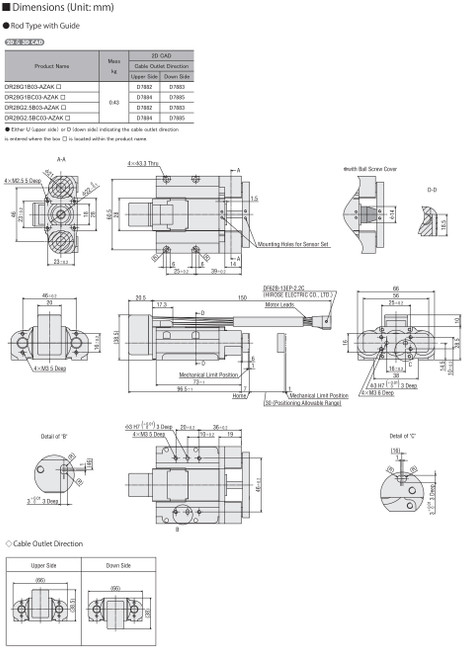 DR28G2.5BC03-AZAKD - Dimensions