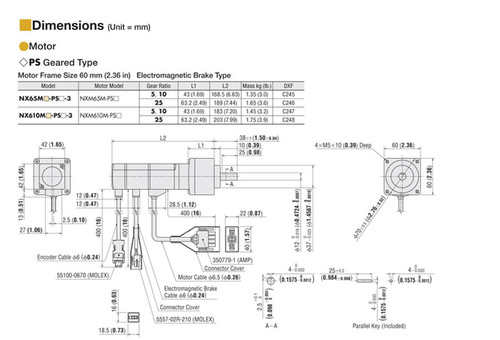 NXM610M-PS5 - Dimensions