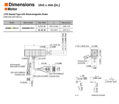 ARM46MC-PS50 - Dimensions
