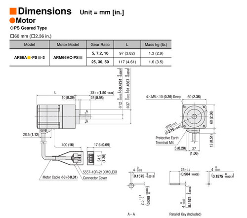 ARM66AC-PS10 - Dimensions