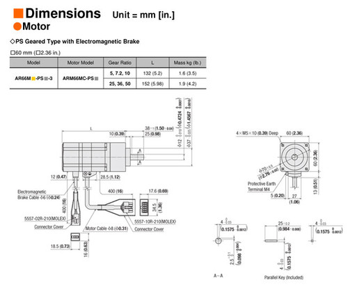 ARM66MC-PS50 - Dimensions