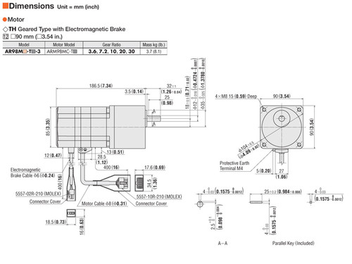 ARM98MC-T3.6 - Dimensions