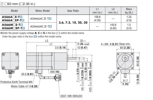 ASM66MAE-T3.6 - Dimensions