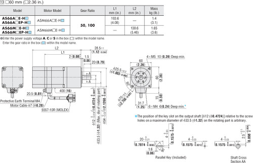 ASM66MCE-H100 - Dimensions