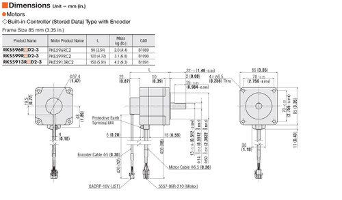 PKE599RC2 - Dimensions