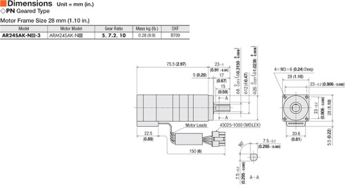 ARM24SAK-N10 - Dimensions