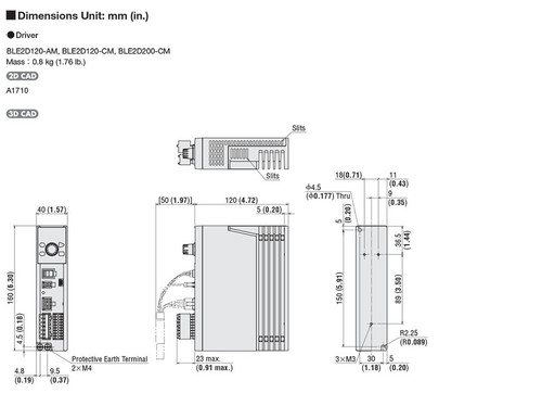 BLE2D60-CM - Dimensions