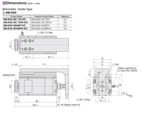 DRLM42G-04A2PN-K - Dimensions