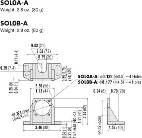 SOL0A-A - Dimensions
