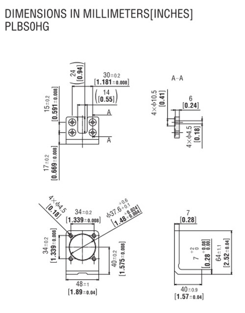 PLBS0HG - Dimensions