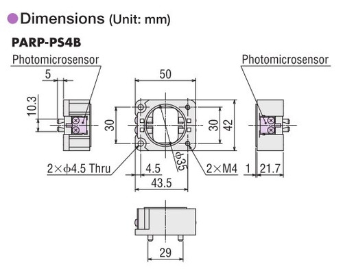 PARP-PS4B - Dimensions