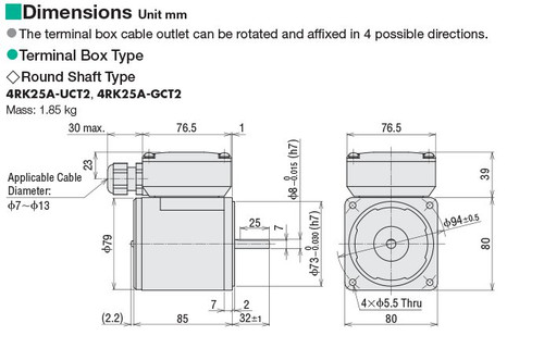 4RK25A-UCT2 - Dimensions