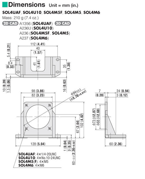 SOL4M5F - Dimensions