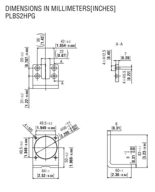 PLBS2HPG - Dimensions