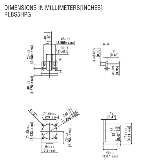 PLBS5HPG - Dimensions