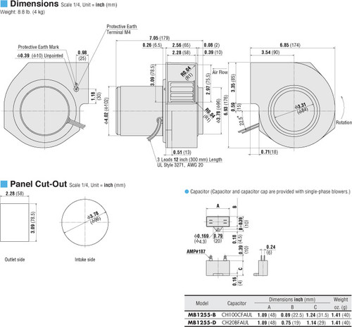 MB1255-D - Dimensions