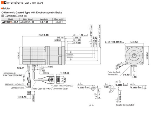 ARM98MC-H50 - Dimensions