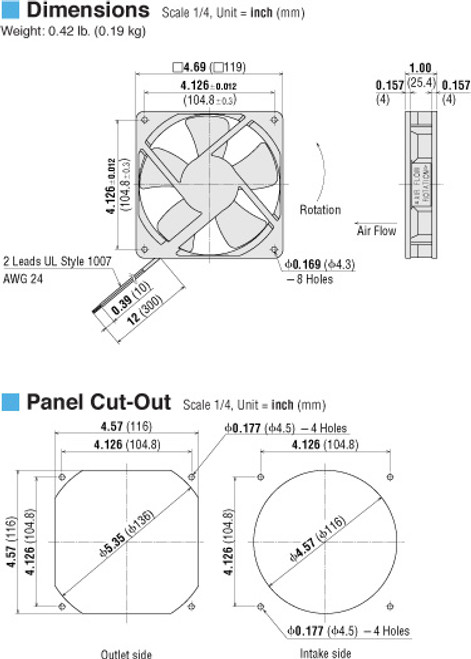 T-MD1225-24-G - Dimensions