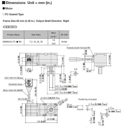 ARM66AC-FC10RA - Dimensions