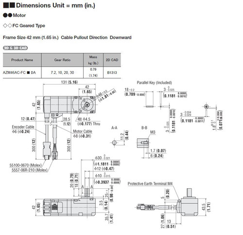 AZM46AC-FC30DA - Dimensions