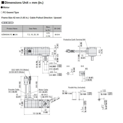 AZM46AK-FC10UA - Dimensions