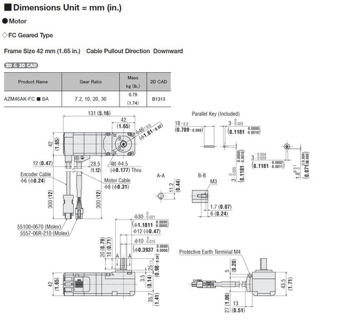 AZM46AK-FC20DA - Dimensions