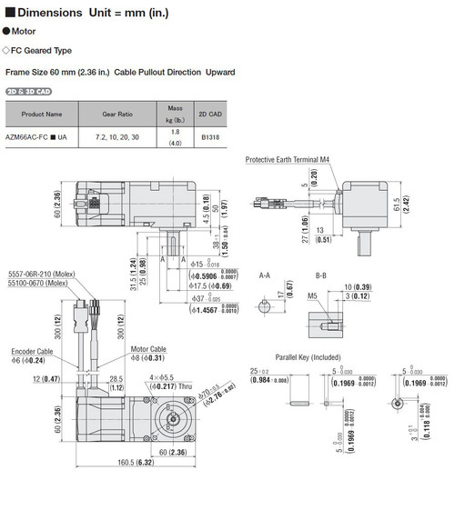 AZM66AC-FC30UA - Dimensions