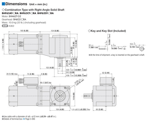 BHM62T-G2 / BH6G2-180RA - Dimensions