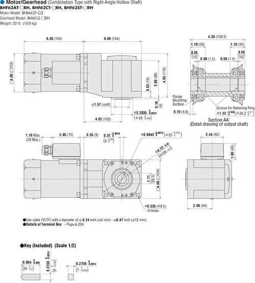 BHM62T-G2 / BH6G2-100RH - Dimensions