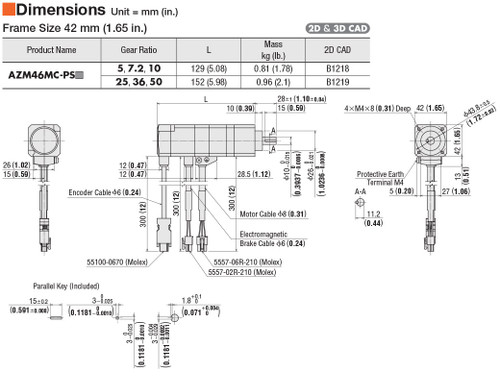 AZM46MC-PS5 - Dimensions