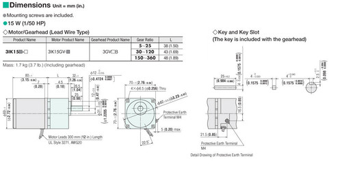 3IK15UA-75 - Dimensions