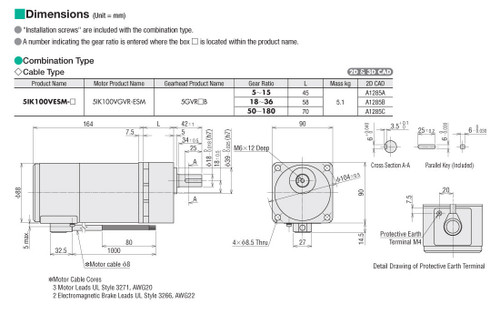 5IK100VESM-18 - Dimensions