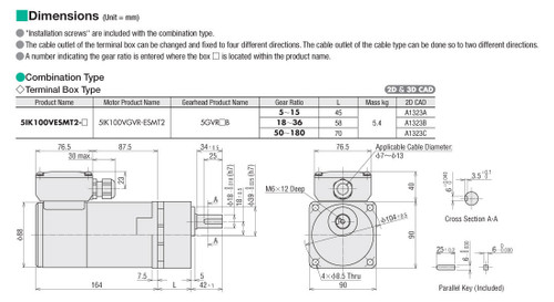 5IK100VESMT2-120 - Dimensions