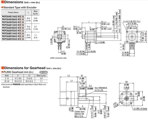 PKP264D42A2-R2E / PLE60-10B / P00028 - Dimensions