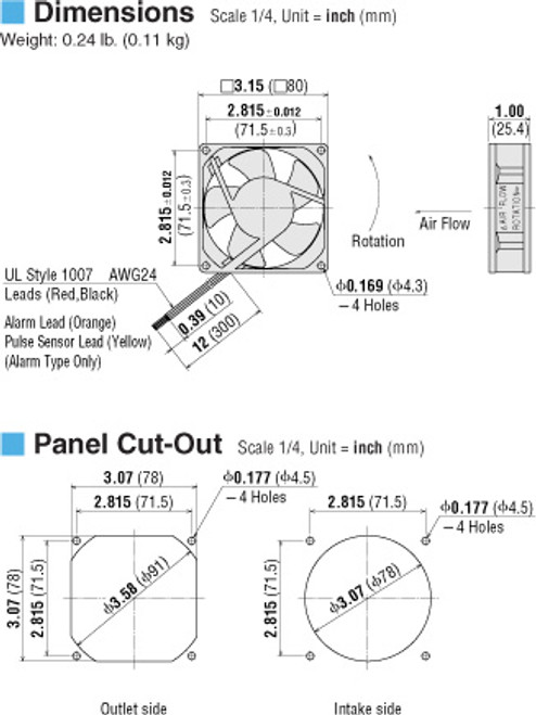 MD825B-24S - Dimensions