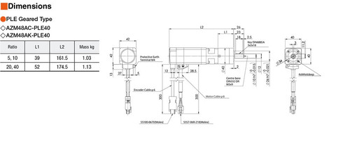 AZM48A0K / PLE40-20C / P00024 - Dimensions