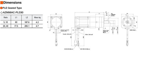 AZM98A0C / PLE080-40A / P00026 - Dimensions