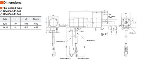 AZM46A0K / PLE40-5C / P00024 - Dimensions