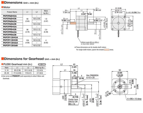 PKP2913D45A / PLE80-40B / P00029 - Dimensions