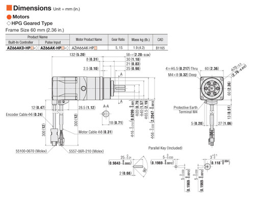 AZM66AK-HP5 - Dimensions