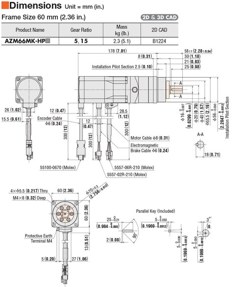 AZM66MK-HP15 - Dimensions