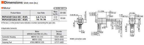PKP243D15A2-SG36-R2FL - Dimensions