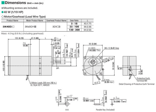 5IK40UC-36 - Dimensions