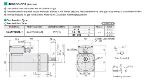 5IK60VESMT2-5 - Dimensions