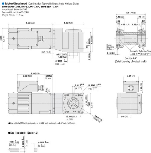 BHM62MT-G2 / BH6G2-15RH - Dimensions