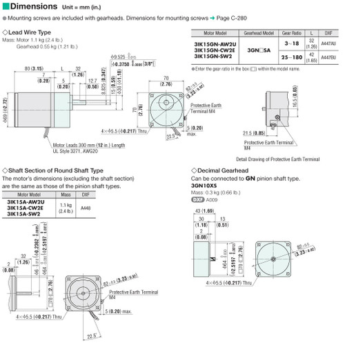 3IK15GN-CW2E / 3GN5SA - Dimensions