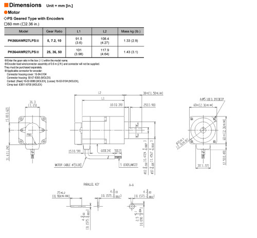 PK566AWR27LPS7 - Dimensions