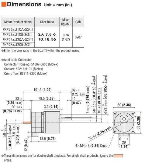 PKP264D14A-SG36 - Dimensions