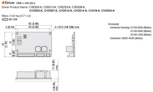 CVD228-K / PKP266D28BA-L - Dimensions